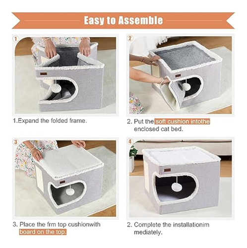 Cama Para Gatos De Interior, Casa Cubo, Camas Y