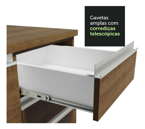 Armário De Cozinha Completa De Canto 349cm Glamy Madesa 06 R Cor Rustic