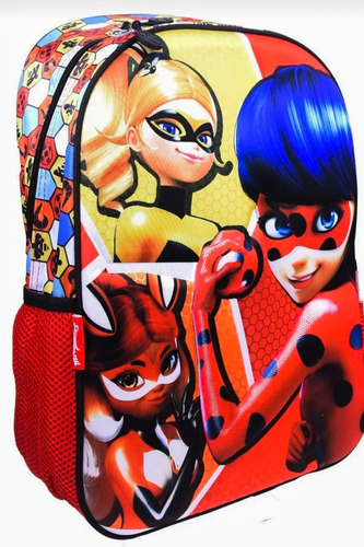 Mochila Ladybug En 3d Para Primaria Urbania Color Rojo Diseño de la tela Estampado