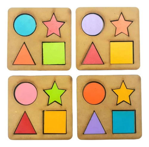 30 Juegos Geométricos 7cm X 7cm Colores Surtidos / Envasados