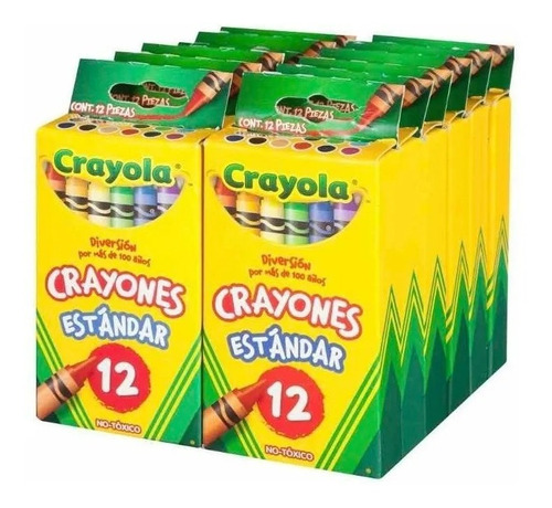 Crayones Crayolas Estandar 12 Paquetes De 12 Piezas Cada Uno