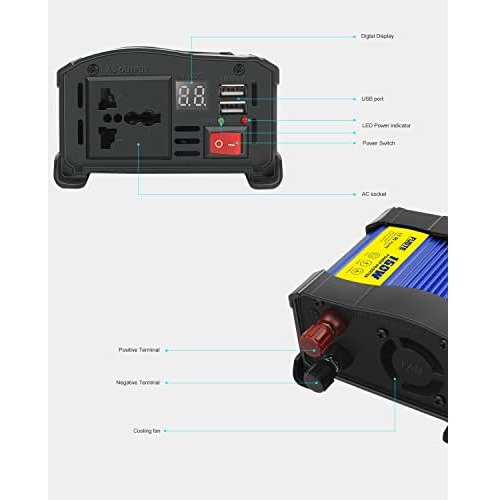 Inversor De Corriente De 150w, Convertidor De Dc Ac Tom...
