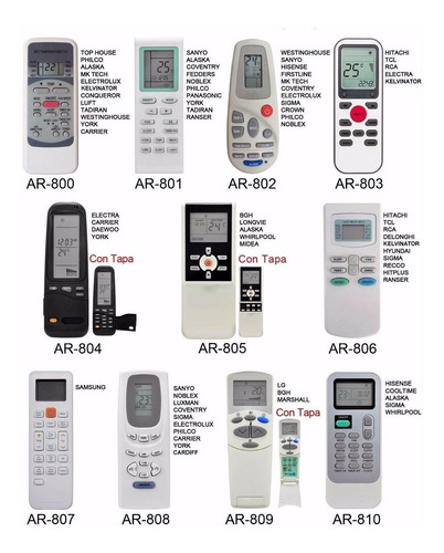 Control Remoto Aire Acondicionado Para Electra York Daewoo