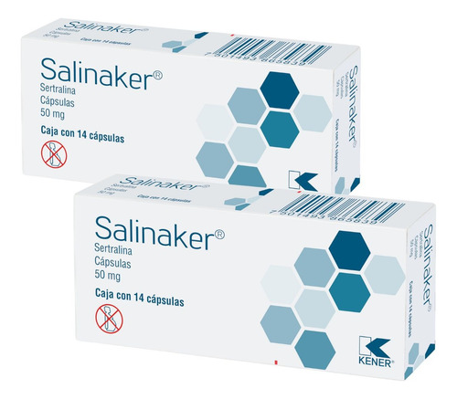 Salinaker (sertralina) 2 Cajas De 14 Caps De 50 Mg C/u Kener