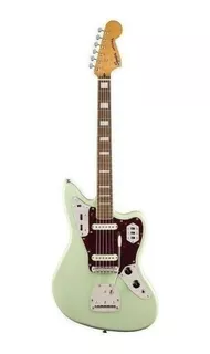 Guitarra elétrica Squier by Fender Classic Vibe '70s Jaguar de choupo surf green poliuretano brilhante com diapasão de louro indiano