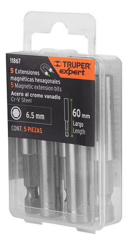 5 Adaptadores Magneticos Truper 60mm Para Puntas Philips 