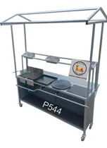 Comprar Carrito De Comida Con Techo 2 Freidoras Plancha Crepera P544