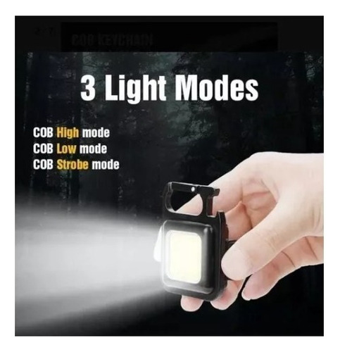 Linterna Led De Llavero Gancho Recargable Portátil Luz Fria
