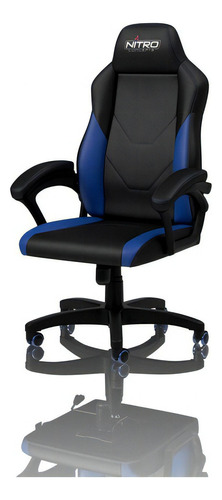 Silla Gaming Nitro Concepts C100 Azul-negro Color Negro/Azul Material del tapizado Iimitación piel