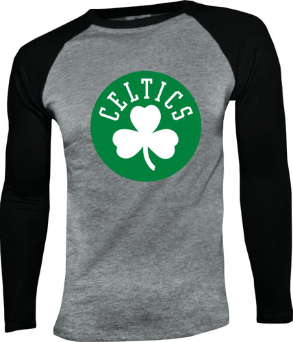 Camiseta Boston Celtics New Manga Larga Camibuso Raglan