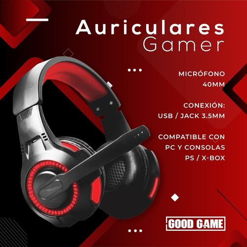Imagen 4 de 7 de Auriculares Gamer Good Game Micrófono Ps4 Xbox Pc