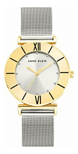 Anne Klein Reloj De Pulsera De Malla Acentuada Con Purpurina
