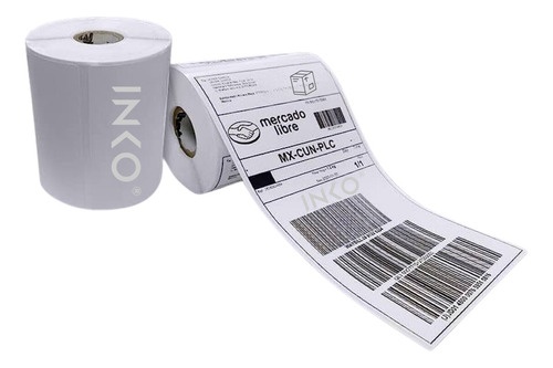 Inko 10 Rollos De Etiqueta Térmica Mercado Envios 4x8 Pul 200 C/u