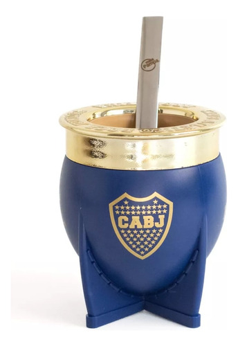 Mate Pampa Xl Boca Juniors + Bombilla Xeneize Cabj Azul