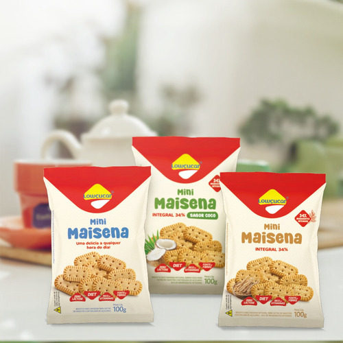 Mini Maisena Diet Lowçucar 100g Sabores Variados Kit Com 12