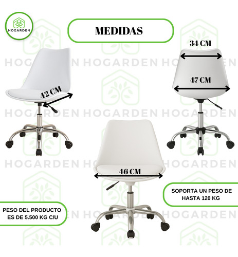 Silla Alta Confort Ejecutiva De Oficina Con Cojín 3 Pzs