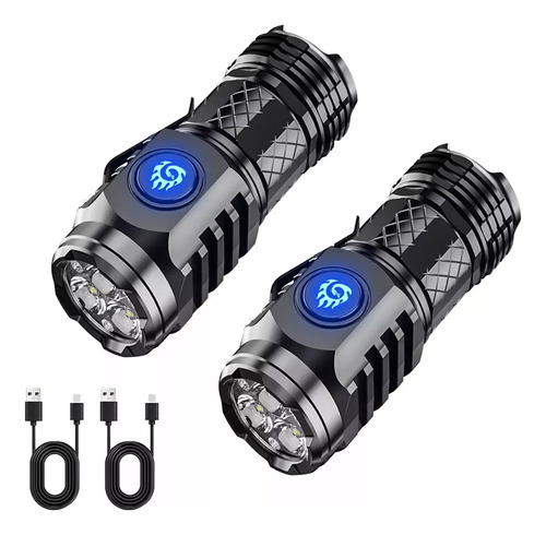 2 Minilinternas Alemanas Led Monster Super Power De Tres Ojo