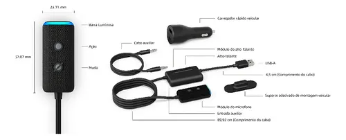 Amazon Echo Auto 2 Alexa Assistente Digital Smart No Carro