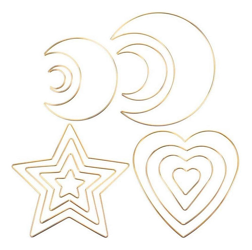 . Atrapasueños Anillos Macramé Metal Aros (luna Estrella