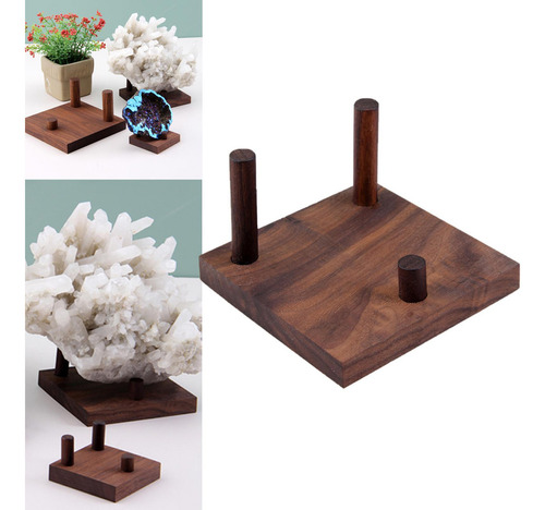 2 Pedestais Decorativos De Exibição Com Base De Madeira