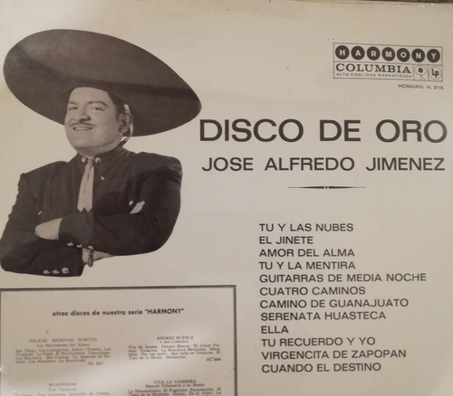 Lp Disco De Oro De Don José Alfredo Jiménez Estándar (Usado)