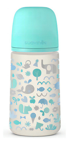 Mamadera Suavinex Silicona Anatómica Flujo M 270 Ml 0 A 6m Color Verde agua Memories