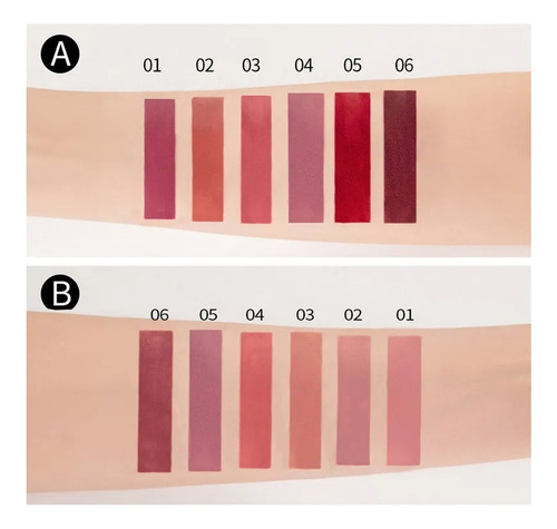 Lápiz Labial Mate Con Tinte Labial De Larga Duración, 6 Piez