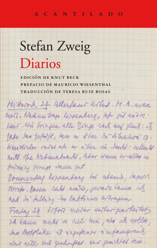 Diários, De Stefan Zweig. Editorial Acantilado, Tapa Blanda En Español, 2021