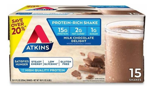 Atkins Milk Chocolate Malteda Lista Para Beber Proteina