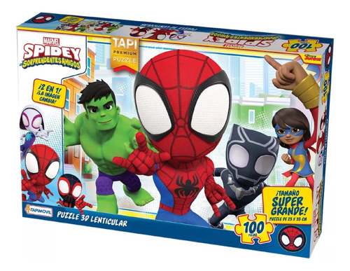 Puzzle Rompecabezas Tapimovil Spidey 3d 100 Piezas