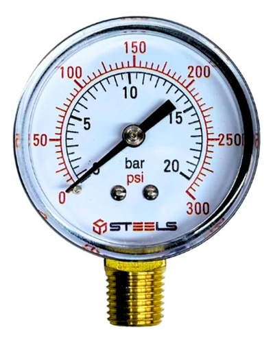 Manômetro 300 Psi 52mm 1/4 Npt Saída Vertical
