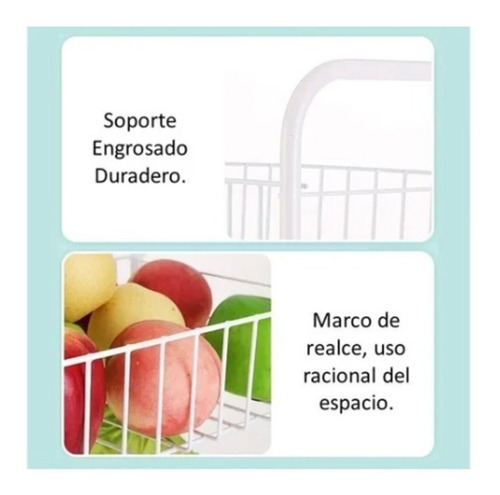 Imagen 5 de 6 de Carro Estante Organizador Almacenamiento Cocina 4 Niveles