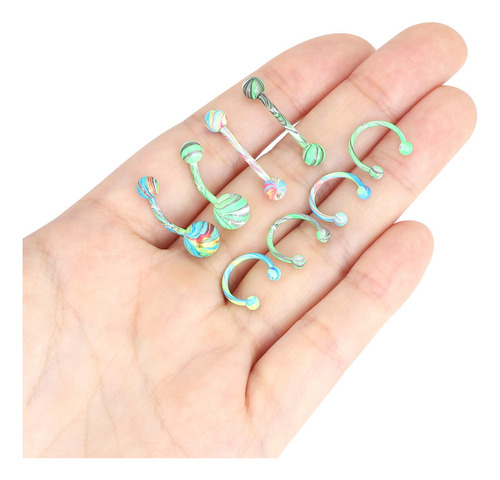 Anillos De Herradura Perforada Para Lengua, Nariz Y Ombligo