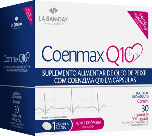 Coenmax Q10 30 Cápsulas Suplemento Alimentar de Coenzima Q10 - La San Day