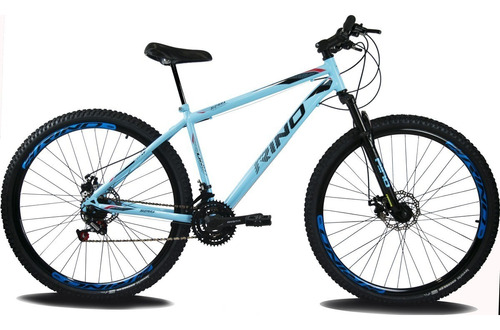 Bicicleta Aro 29 Rino 21 Velocidades Freio A Disco Cor Azul-celeste Tamanho Do Quadro 19