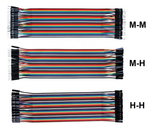 40x Pack Cable Jumper Dupont 20 Cm Macho - Macho (m-m)