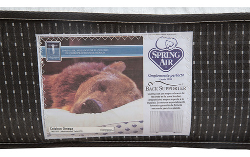 Colchon Queen Size Spring Air Omega + 2 Almohada Oso + Edr