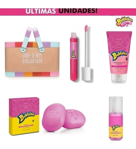 Kit Bubbaloo Gloss Hidratante Body Splash Colonia Babalu Tipo de embalagem Frascos e Barra