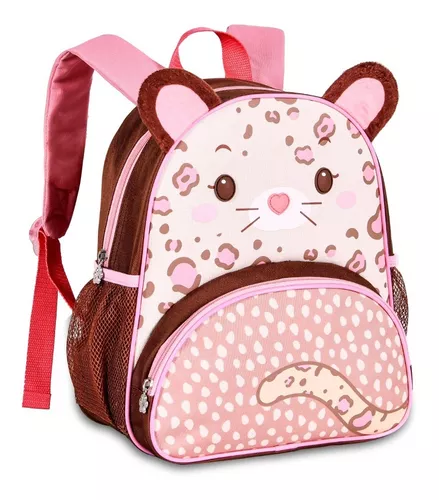 Mochila mochila DLX Mochila Infantil 16 Gatinha Com Bolso Arco