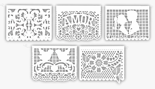 Decoración Plástico Picado Boda Blanca 90 Tiras 5.5 Mts Lg