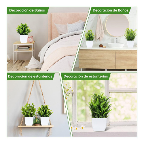 10 Piezas Plantas Artificiales En Maceta Decorativas Hogar