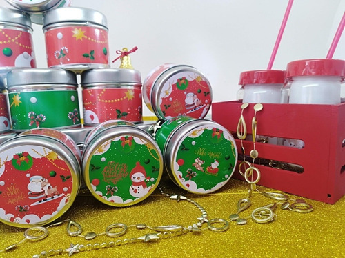 Latas Decoradas Navidad Con Chocolates
