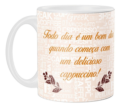 Caneca Personalizada Cappuccino - Cerâmica - 325ml - Café