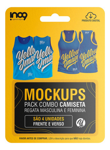 Yellow Images Mockups Pack Camiseta Regata Combo