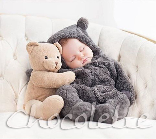 Enterito Teddy Oso Capucha Chocolette Bebes
