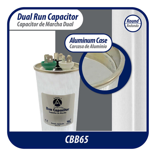 Appli Parts Condensador Capacitor De Marcha 70+5 Mfd Uf