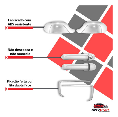 Strada 19 Cromado Apliques Retrovisor Maçaneta Farol Milha