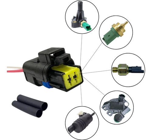 Plug Conector Chicote Sensor Temperatura Palio C3 206 2 Vias