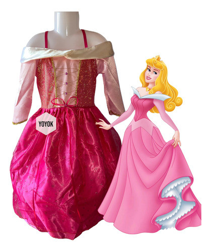 Disfraz Vestido De Princesa Aurora Del Cuento La Bella Durmiente