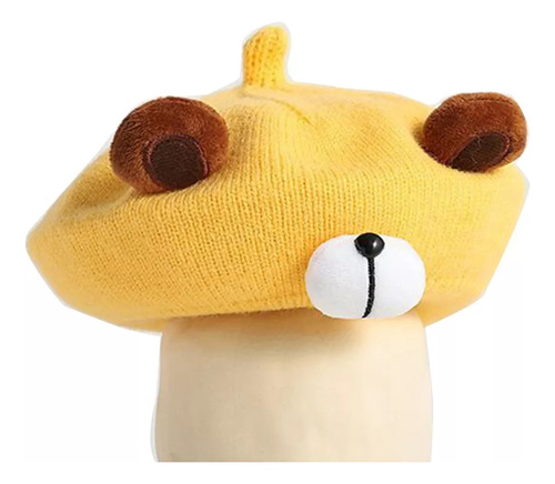 Gorra Tipo Boina Para Niños (kh) Bear, Suave Y Cálida, Tejid